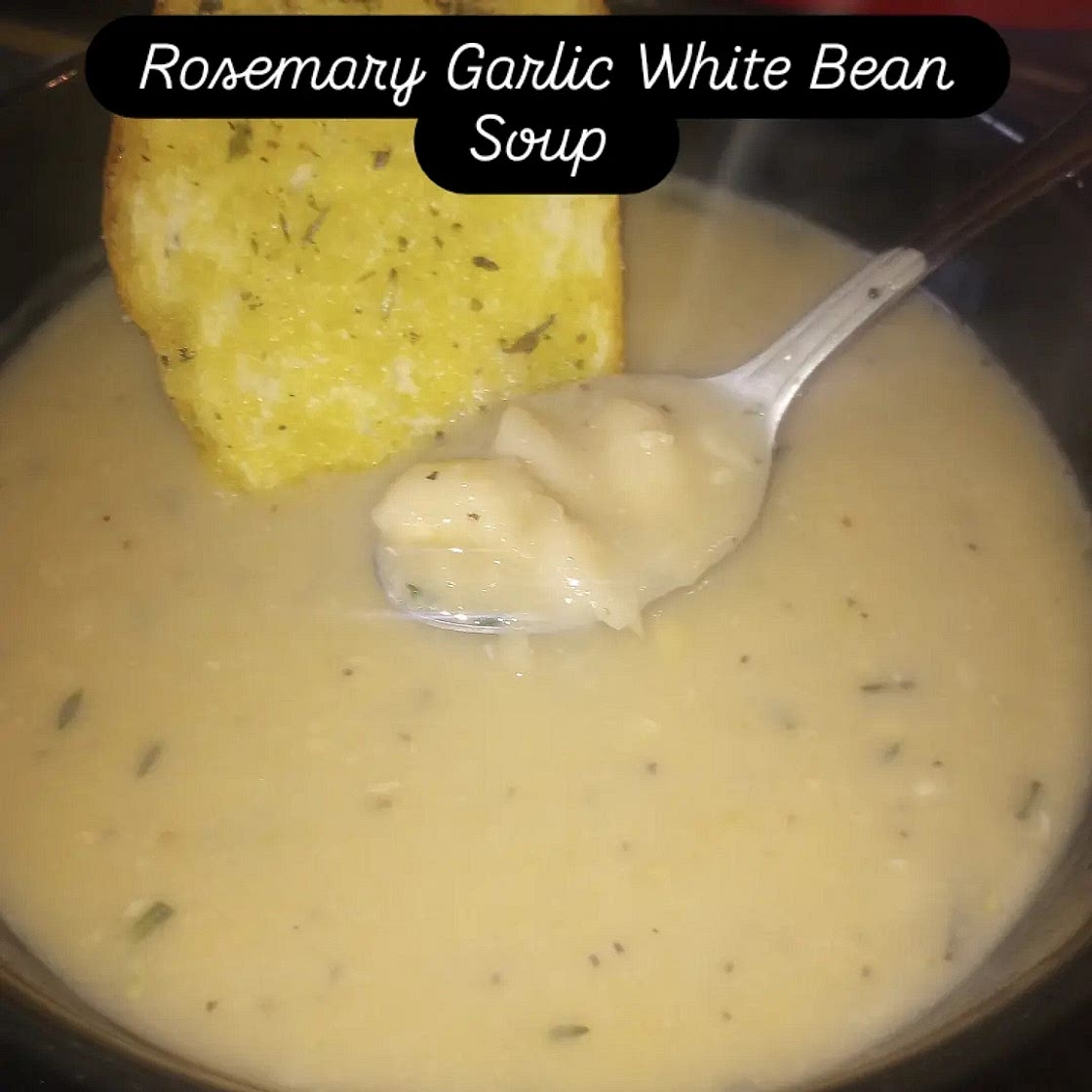 Easy Rosemary Garlic White Bean Soup