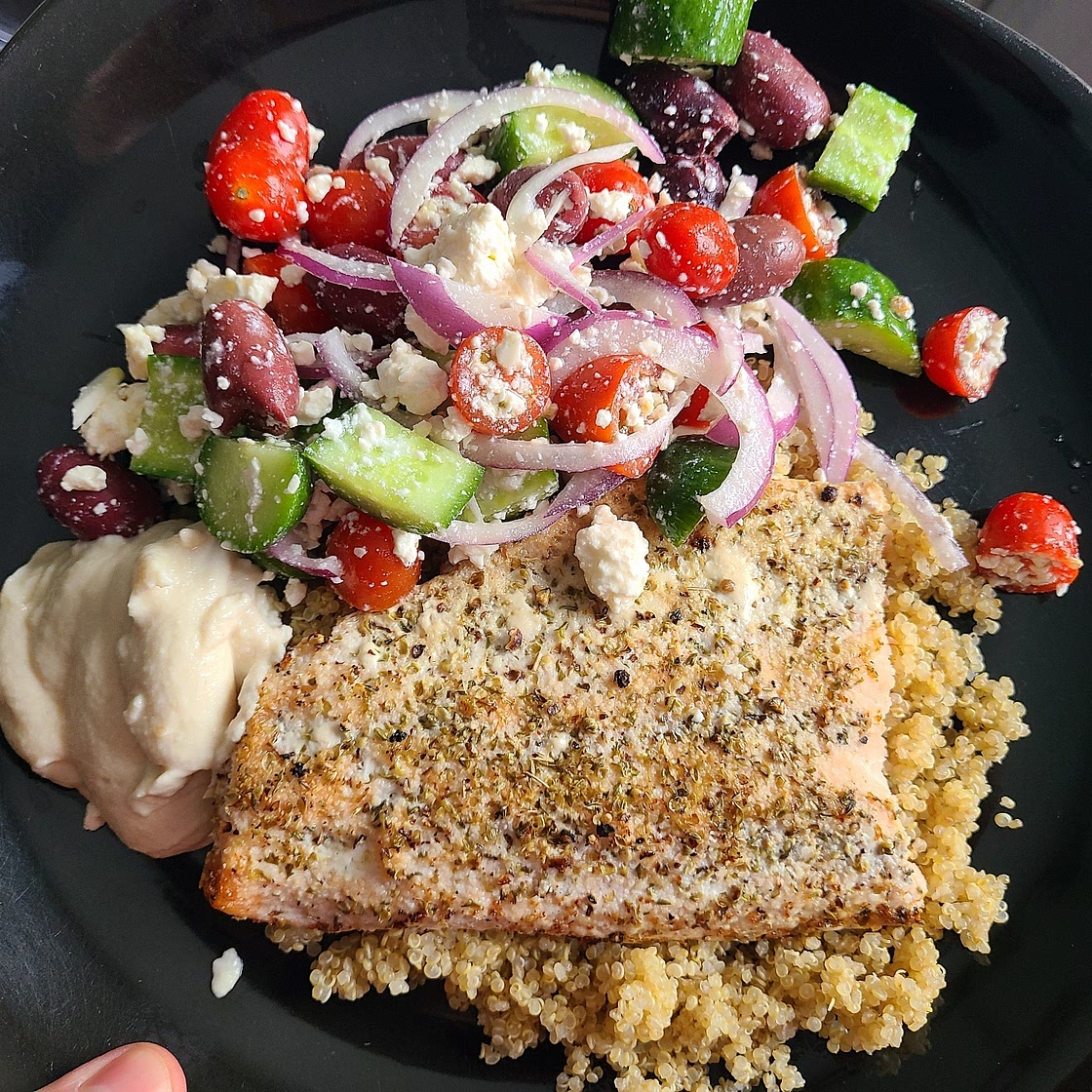 Mediterranean Salmon Nourish Bowl: A Delicious and Healthy Meal