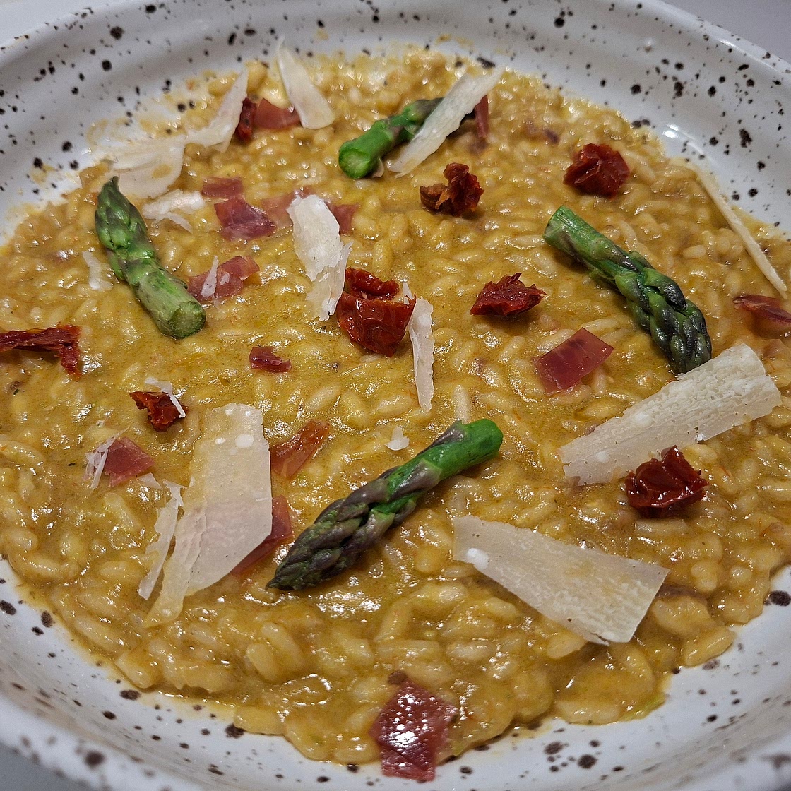 Risotto - Asparagus, Dried Tomatoes and Prosciutto Crudo