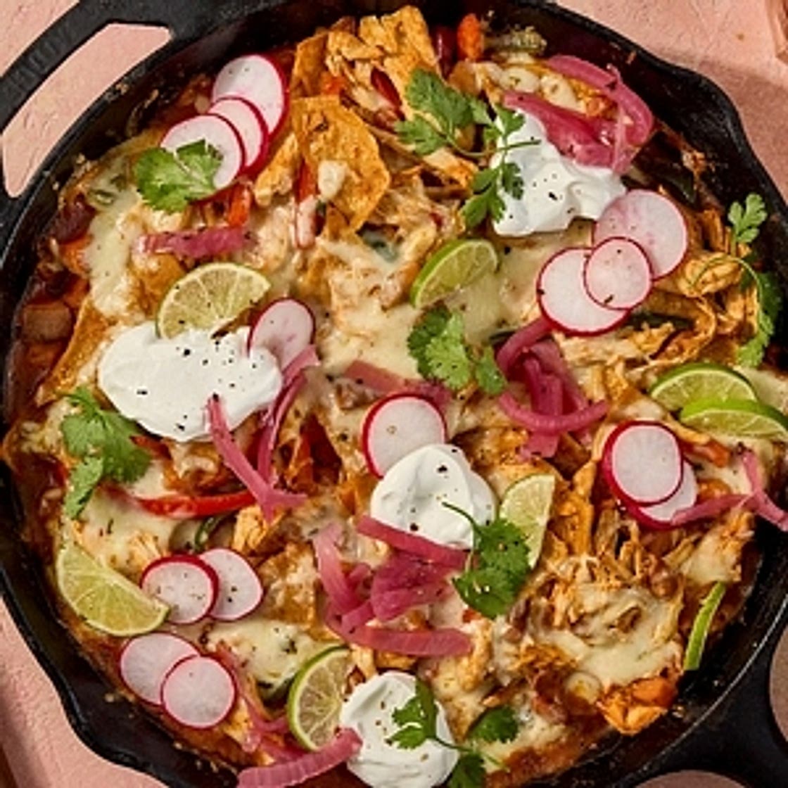 High-Protein Chicken & Sweet Potato Enchilada Skillet
