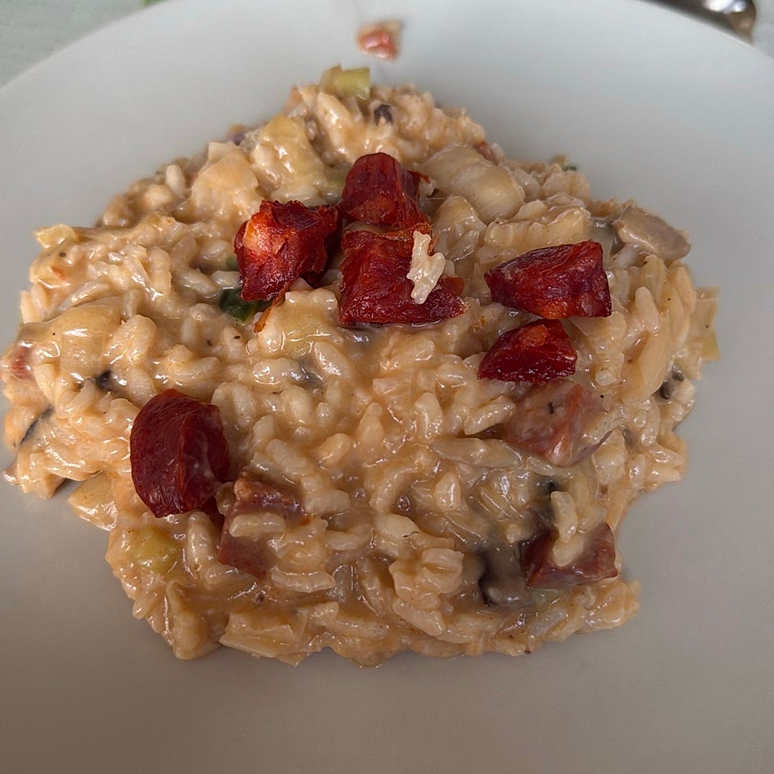 Risotto chorizo poirreau