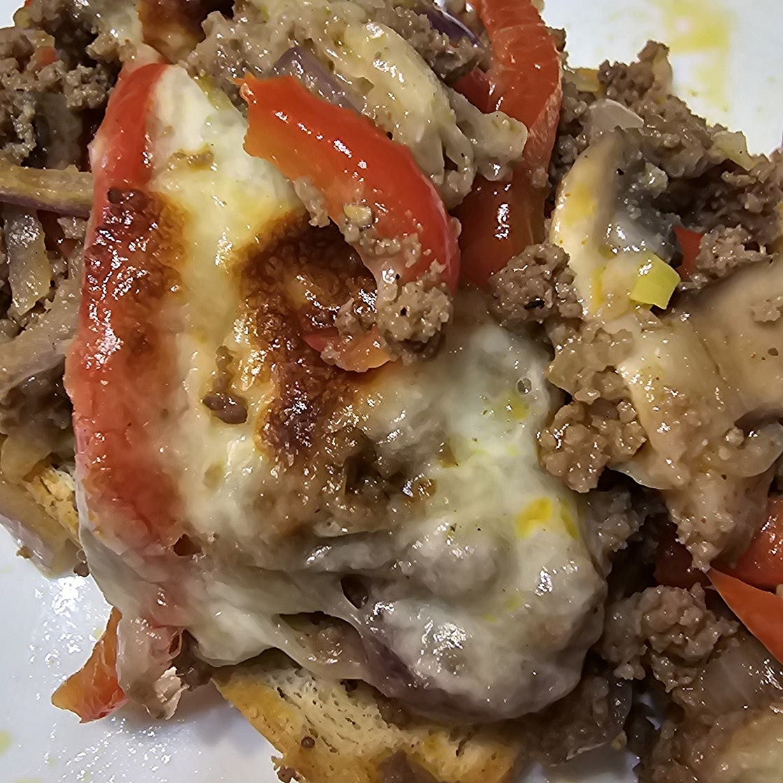 Keto Philly Cheesesteak Skillet using Ground Beef