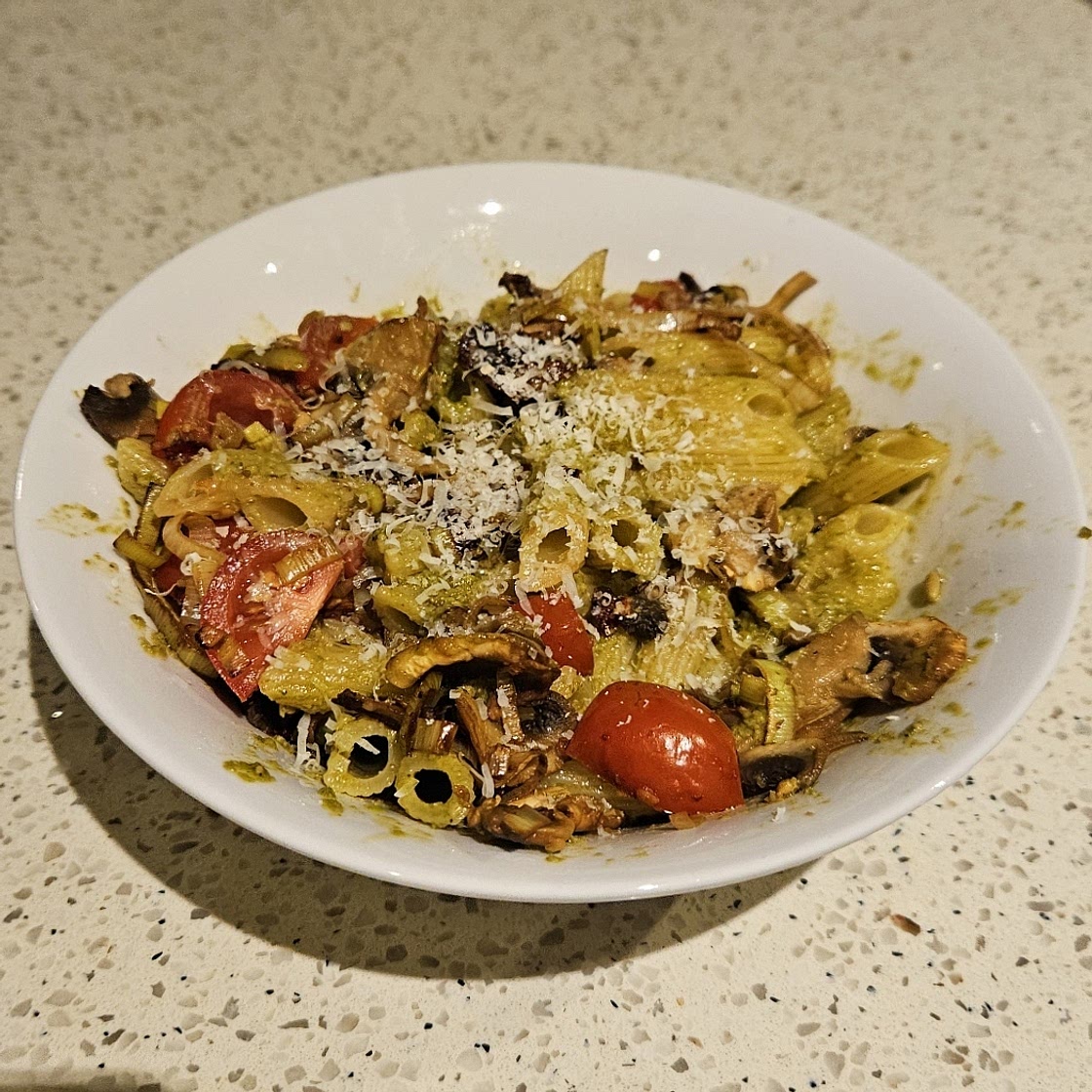 Mushroom and leek pasta