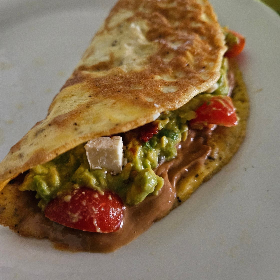 Smashed Avo and Peanut Butter Omelette