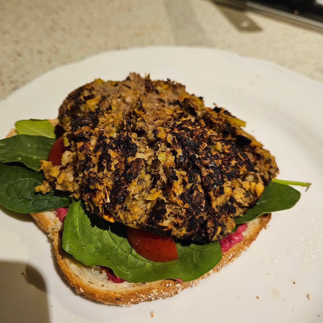 Mushroom Flax Bean Burger