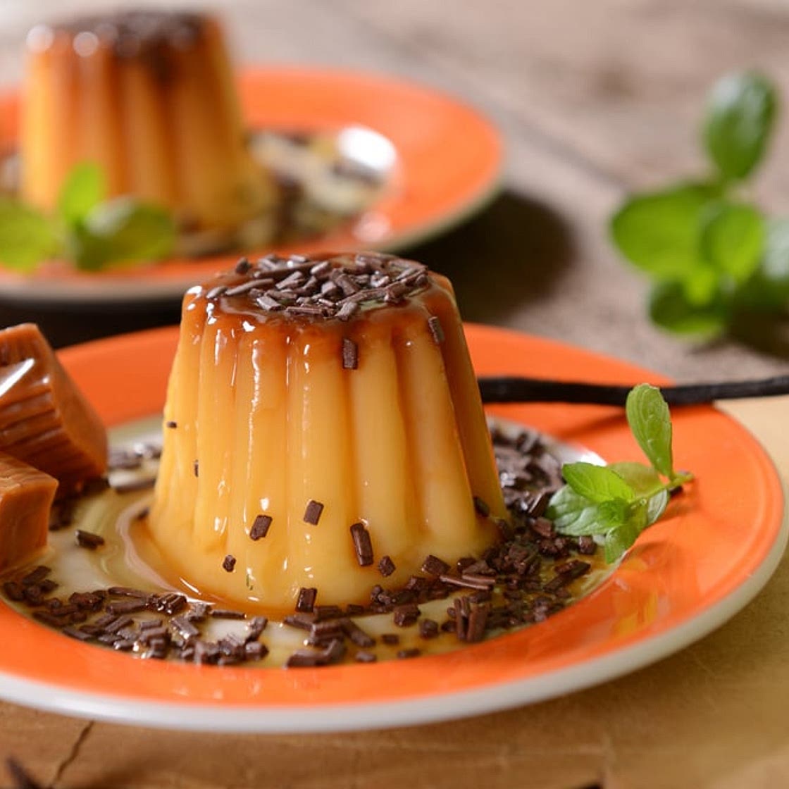Panna cotta de doce de leite com chocolate