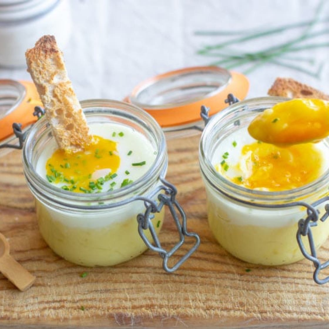 Oeuf cocotte sur lit de purée au Thermomix