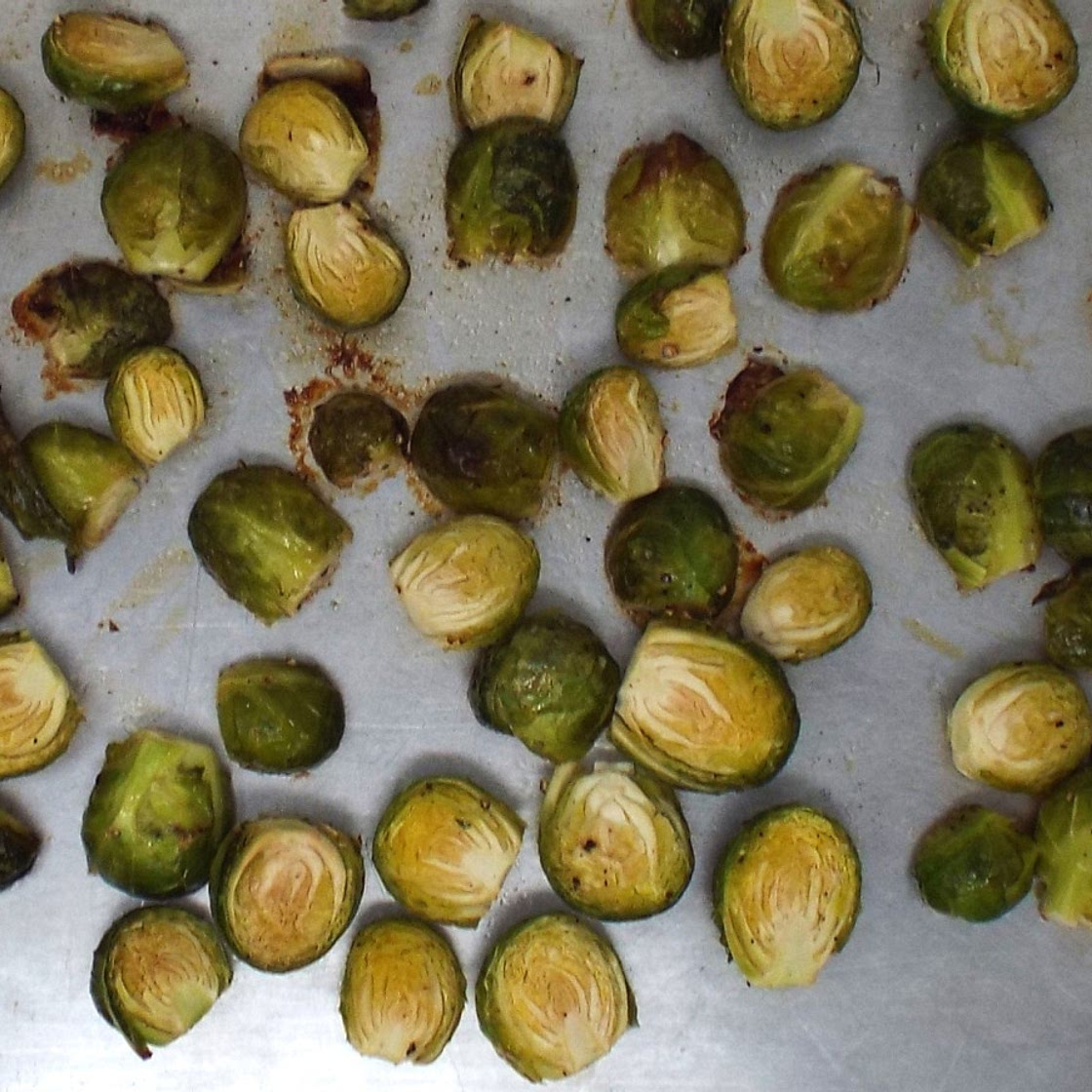 Roasted White Balsamic Brussels Sprouts