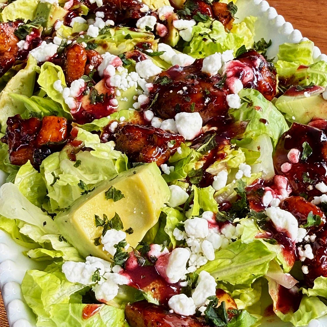 Blackberry Lime Chicken Avocado Salads