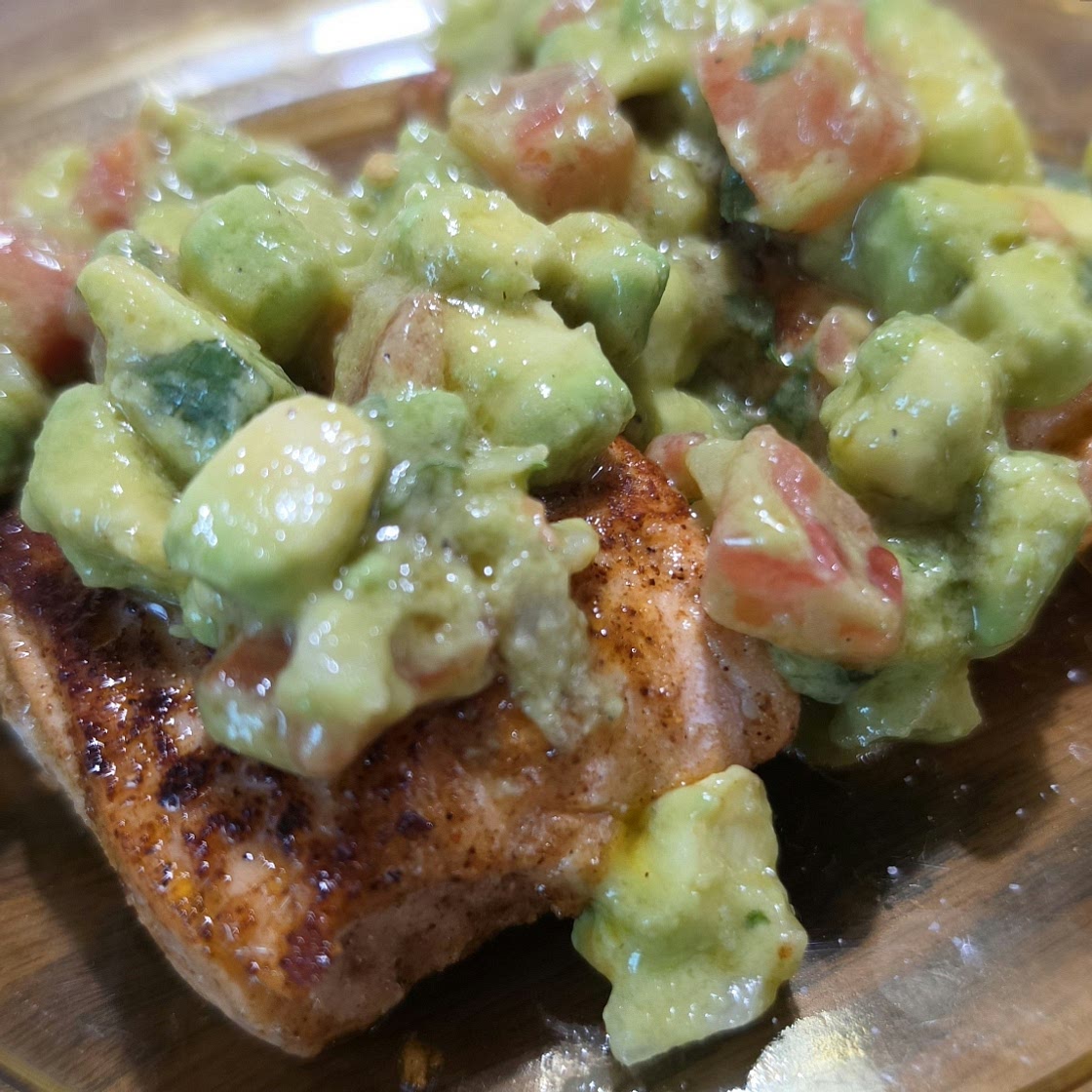 Grilled Salmon with Avocado Salsa (Healthy, Low-Carb, Paleo, Whole30)
