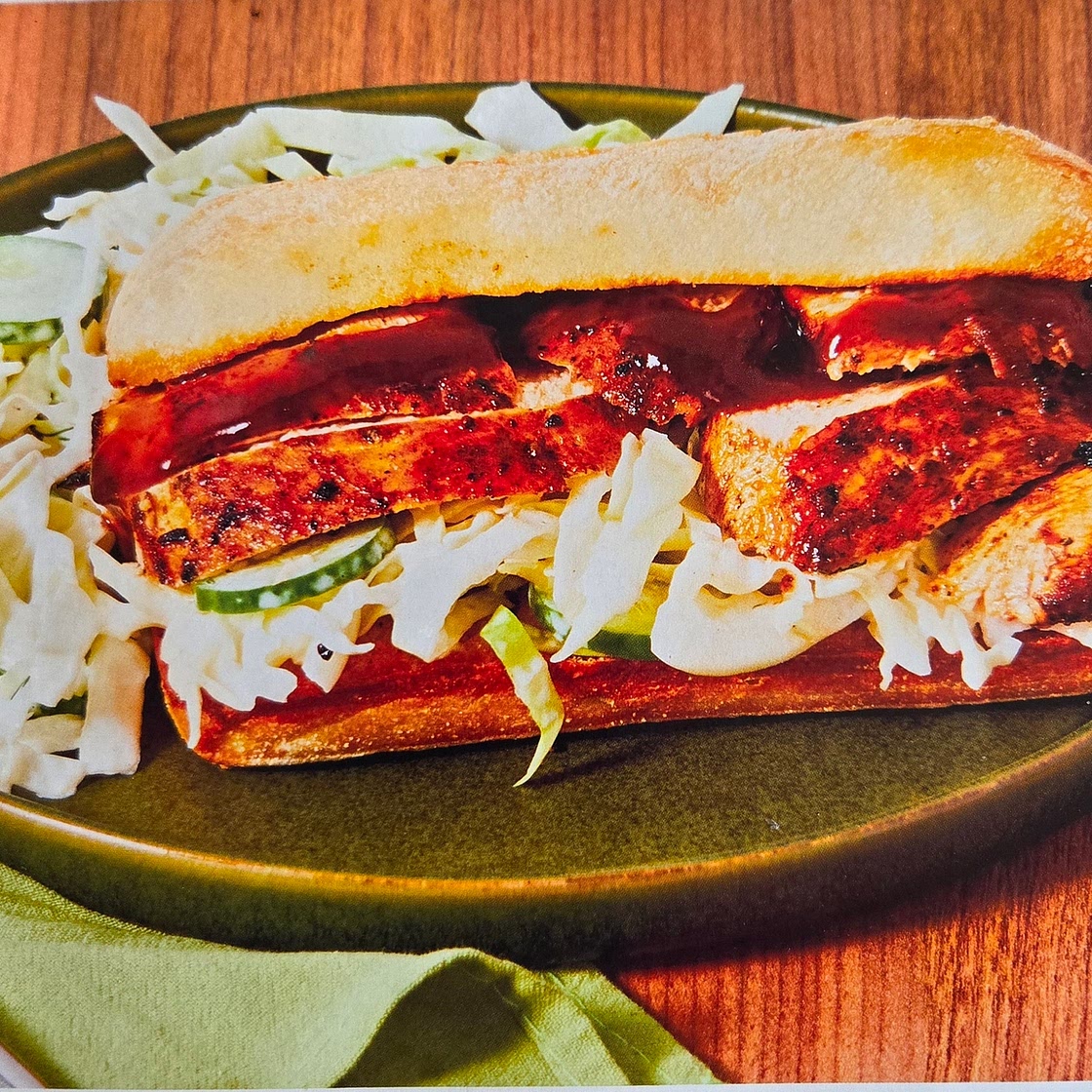BBQ-Sauced Chicken Sandwiches with Dilly Coleslaw