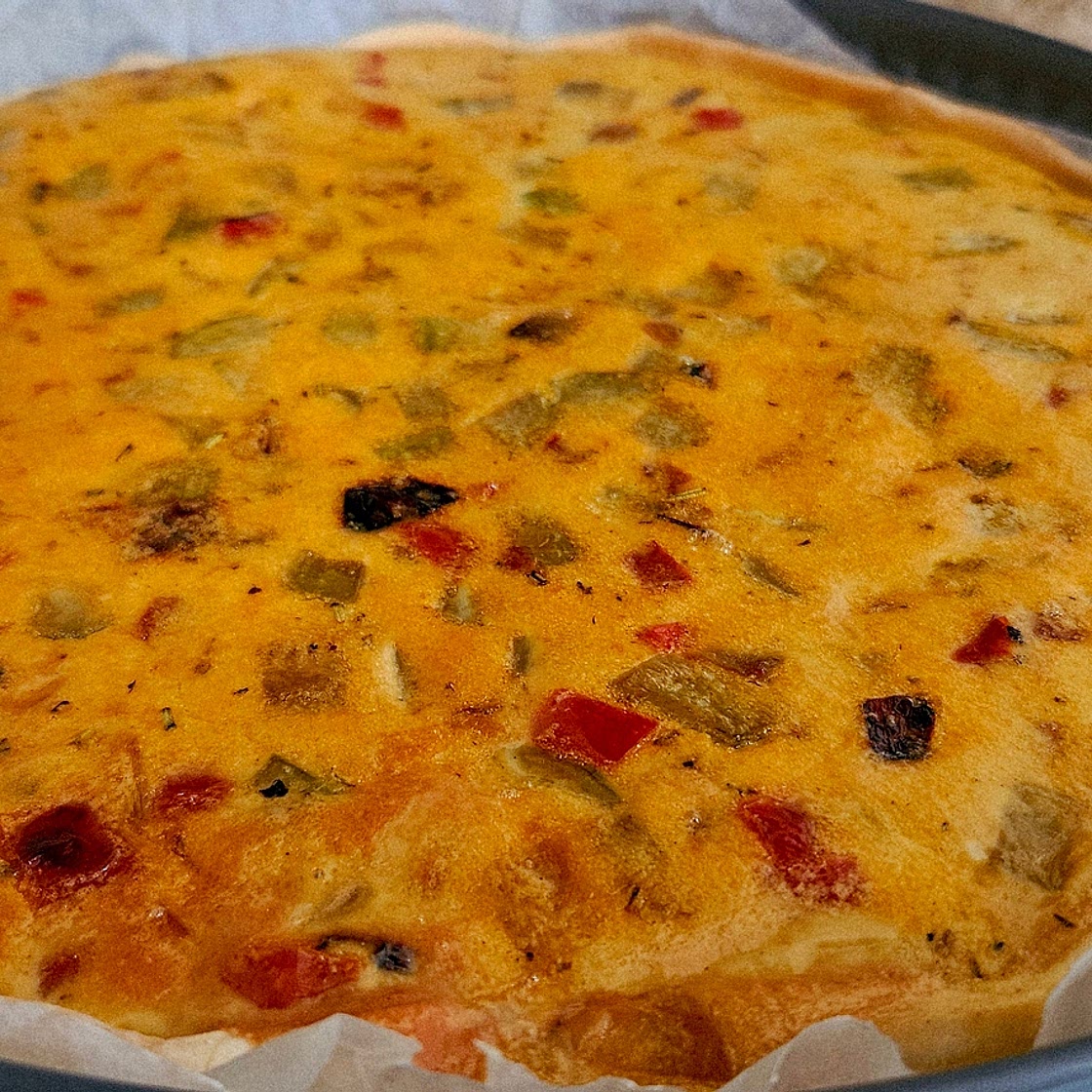 Quiche méditerranéenne (courgette, poivron, curry)