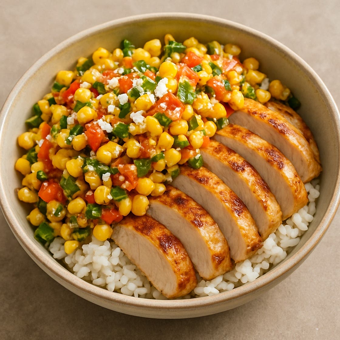 Street Corn Salsa (for chicken rice bowls)