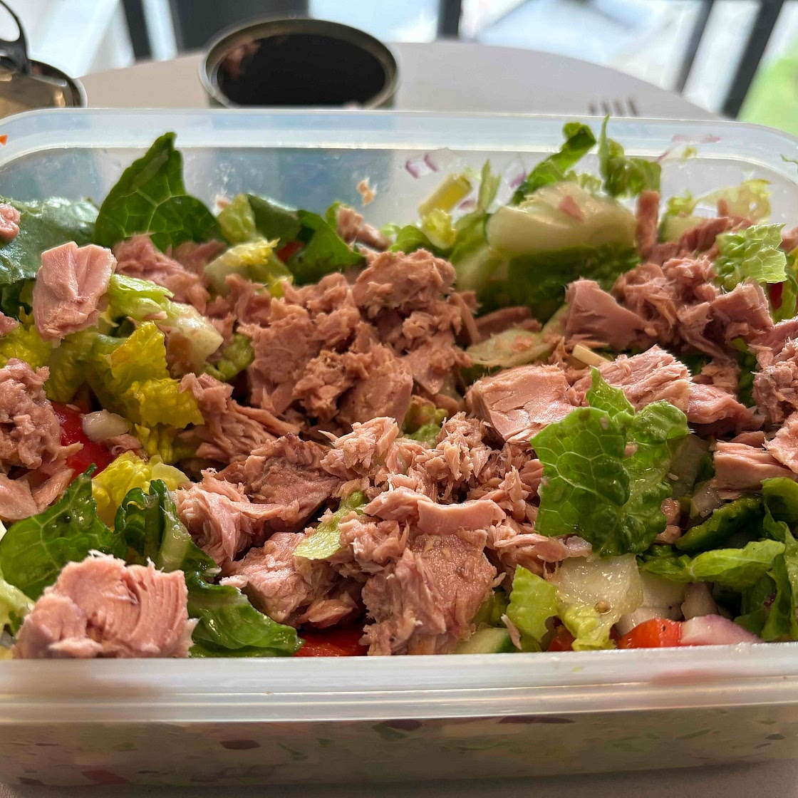 Simple Tuna & Garden Salad (serves 1)