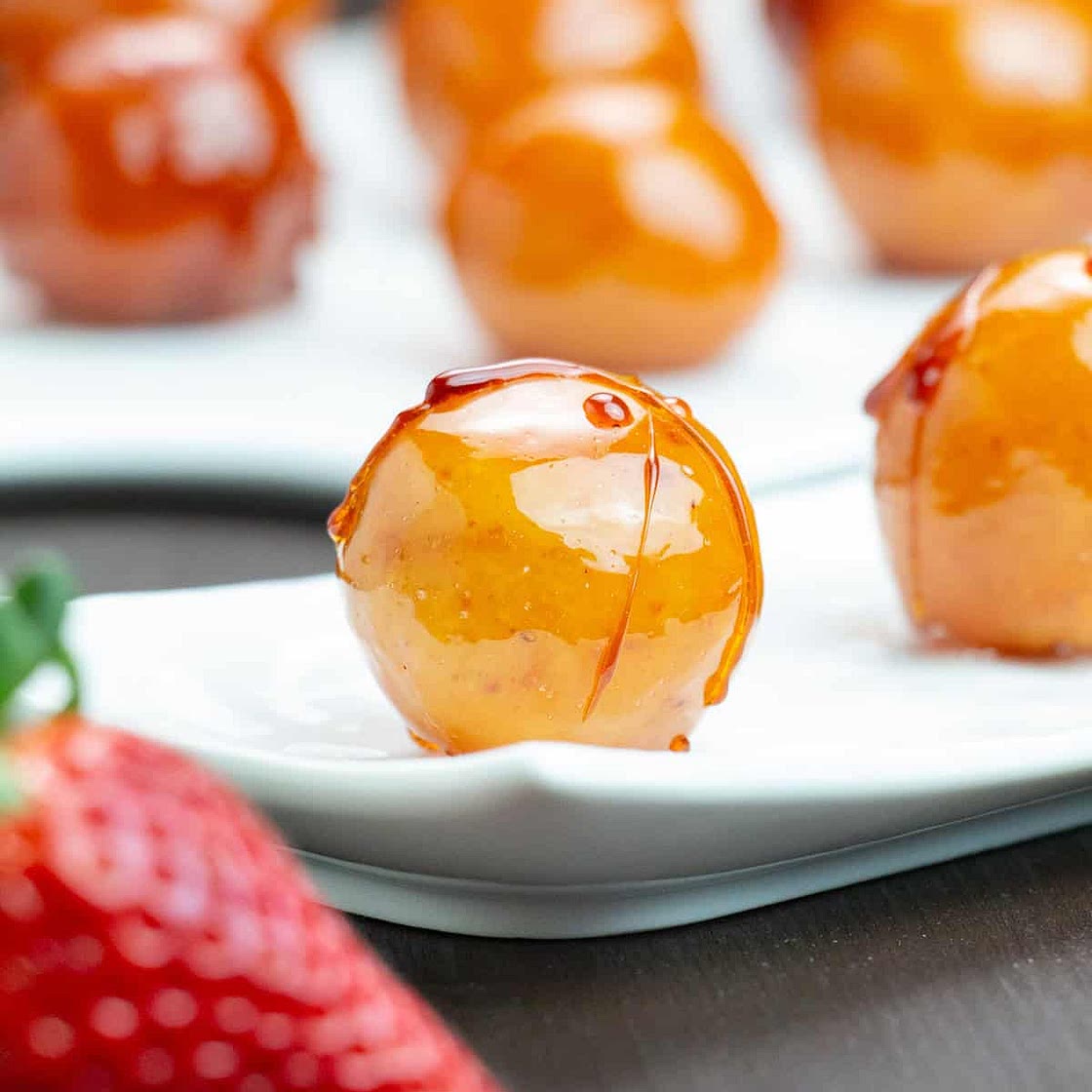 Brazilian Coconut Bonbon (Bala Baiana) with Strawberry