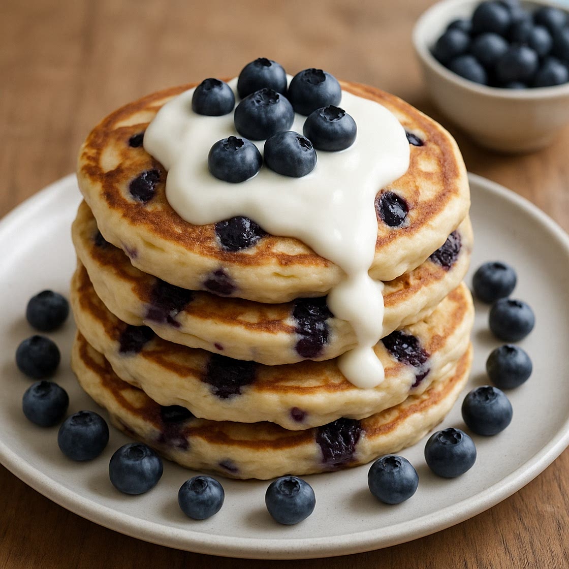 Blueberry Yogurt Pancakes
