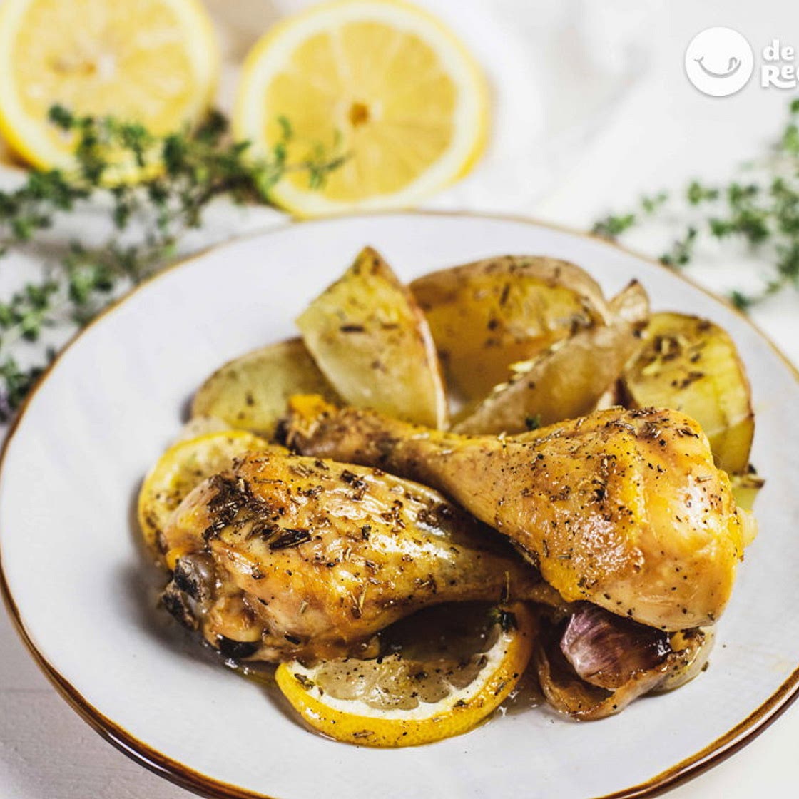 Muslos de pollo al horno al limón