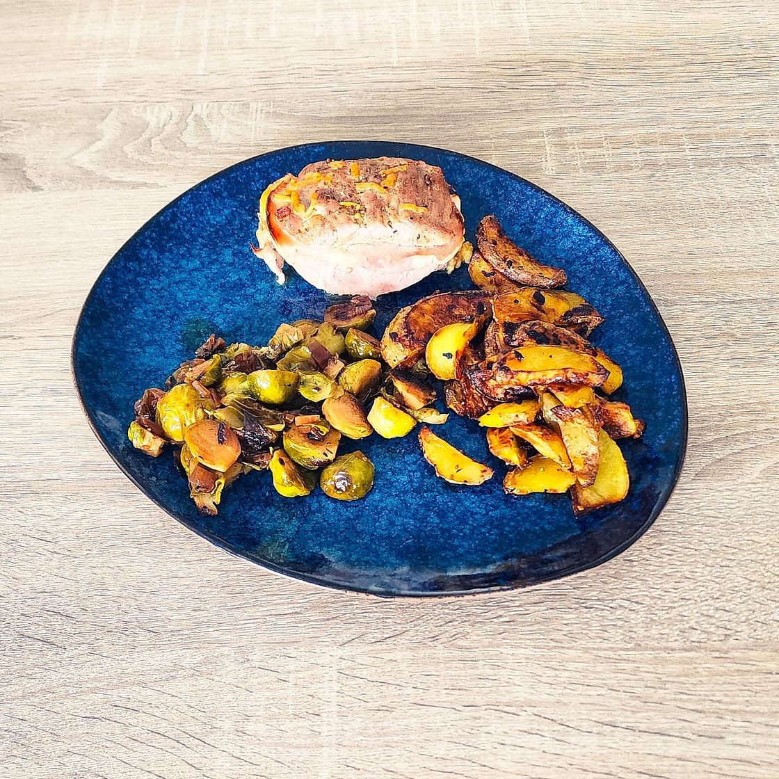 Filet mignon de porc farci au jambon & fromage