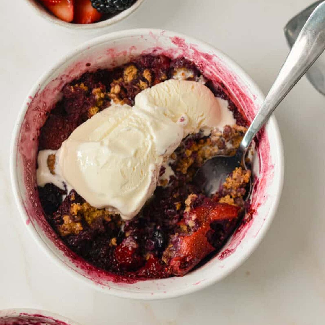 Microwave Berry Crumble