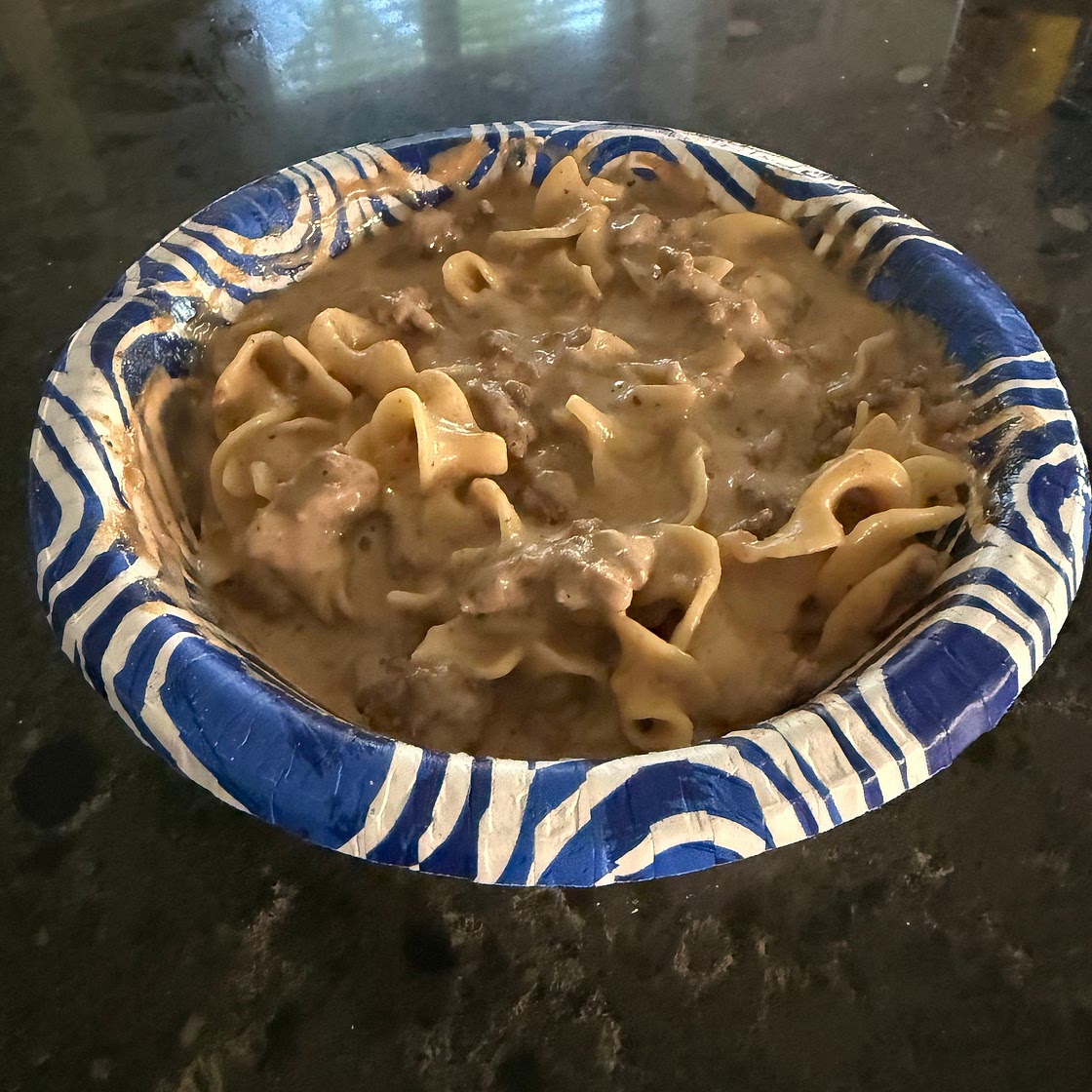 ScoFo’s Beefy French onion pasta