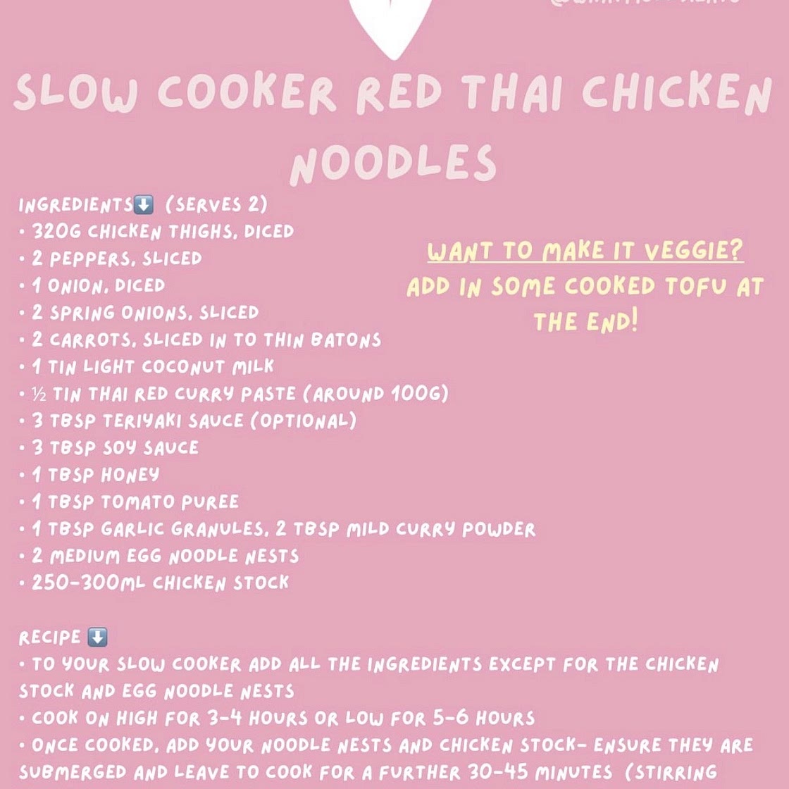 SLOW COOKER RED THAI CHICKEN NOODLES