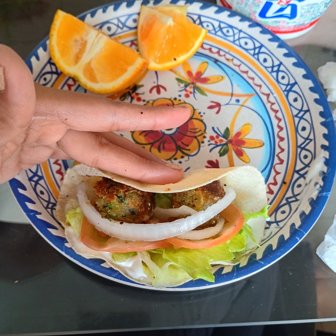 Falafel Gyro With Vegan Tzatziki