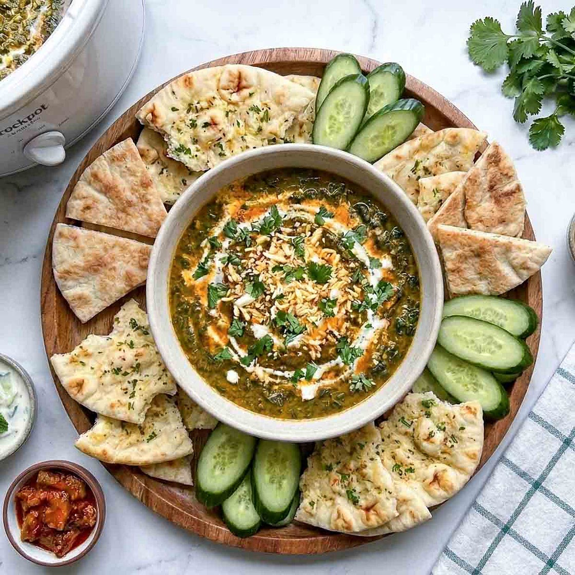 Crockpot Saag Paneer Dip (Indian-Inspired Spinach Dip)