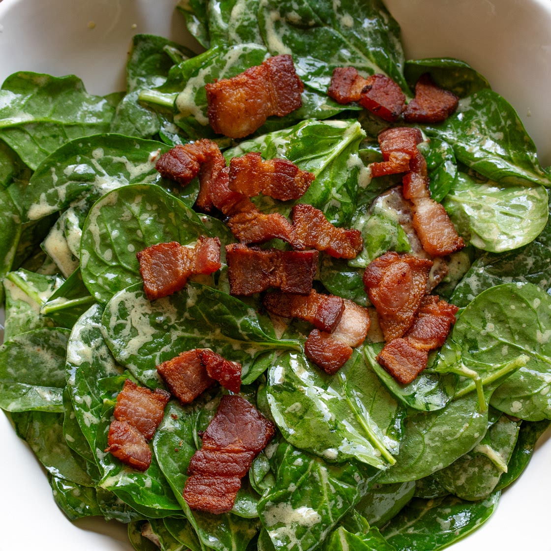 Spinach Salad with Warm Bacon Dressing