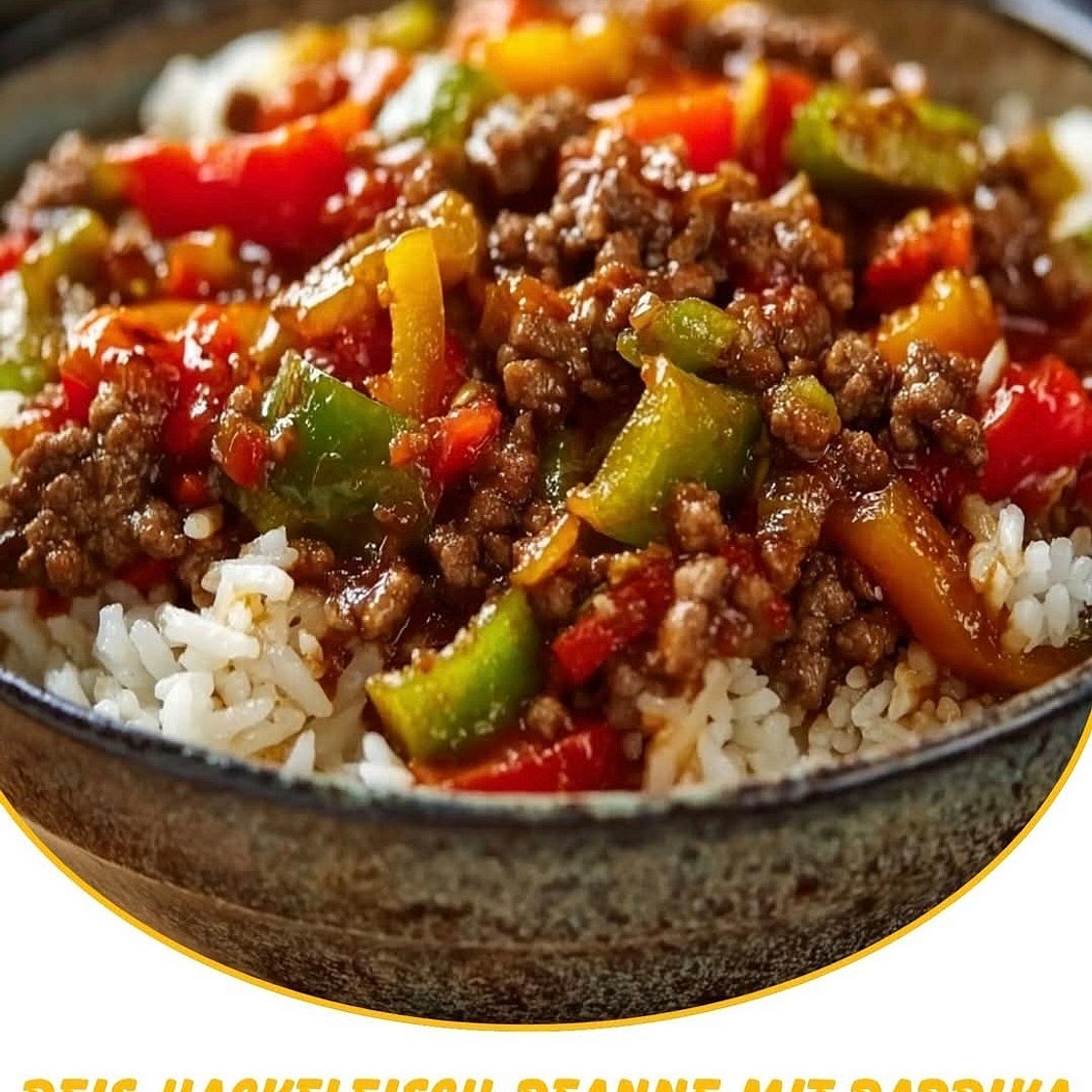 Reis-Hackfleisch-Pfanne mit Paprika
