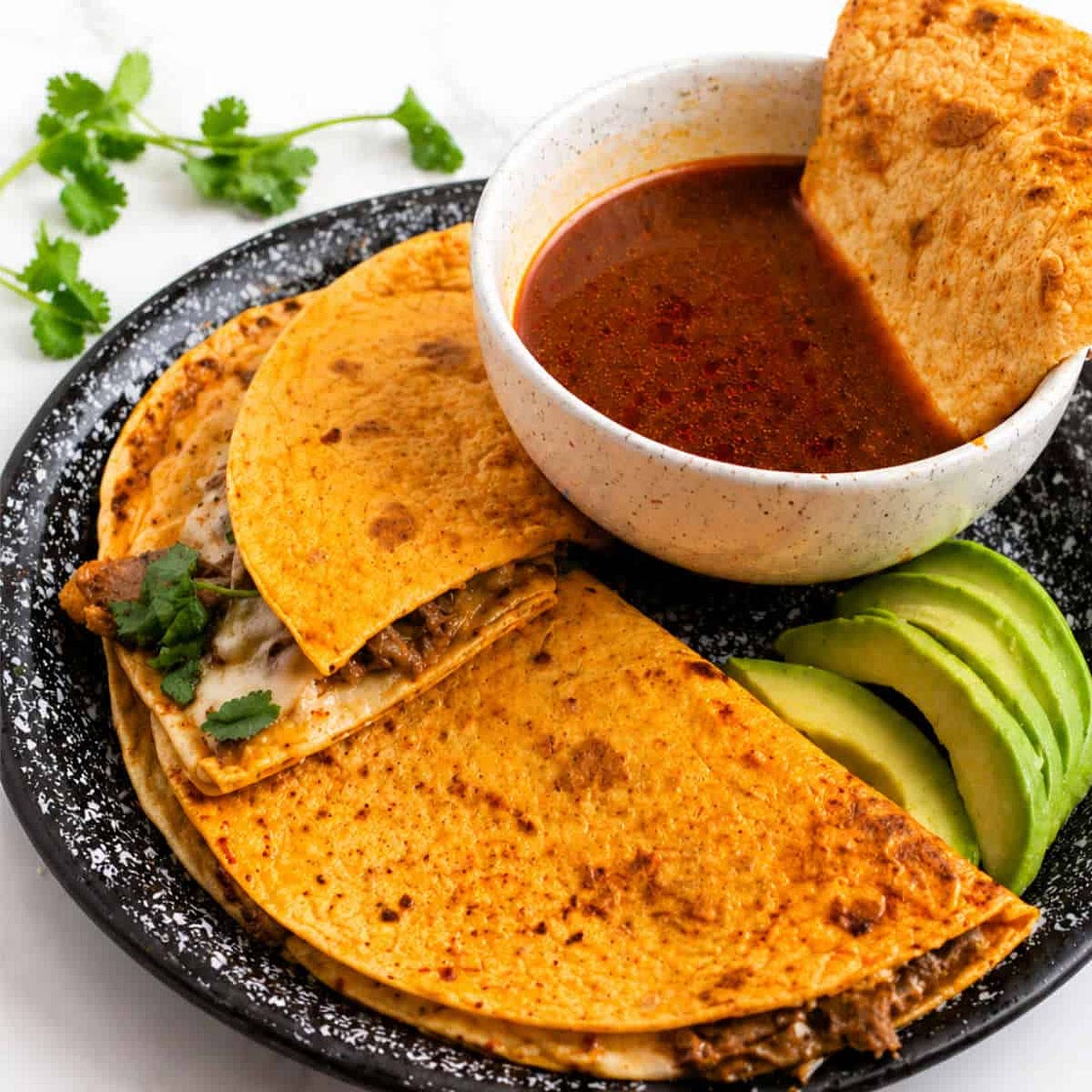 Birria Quesadilla with Consume (Instant Pot Method)