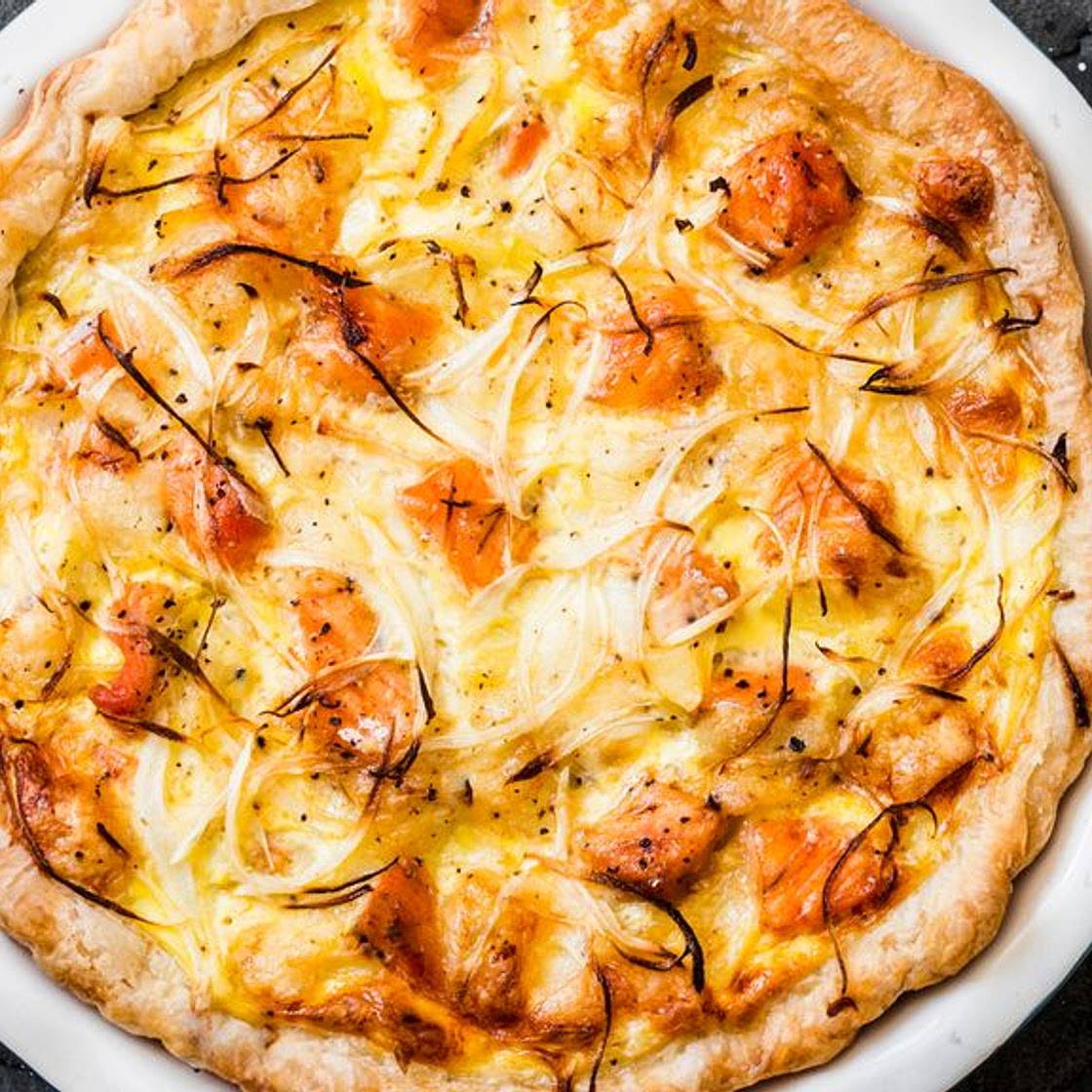 Quiche au poireau et saumon fumé