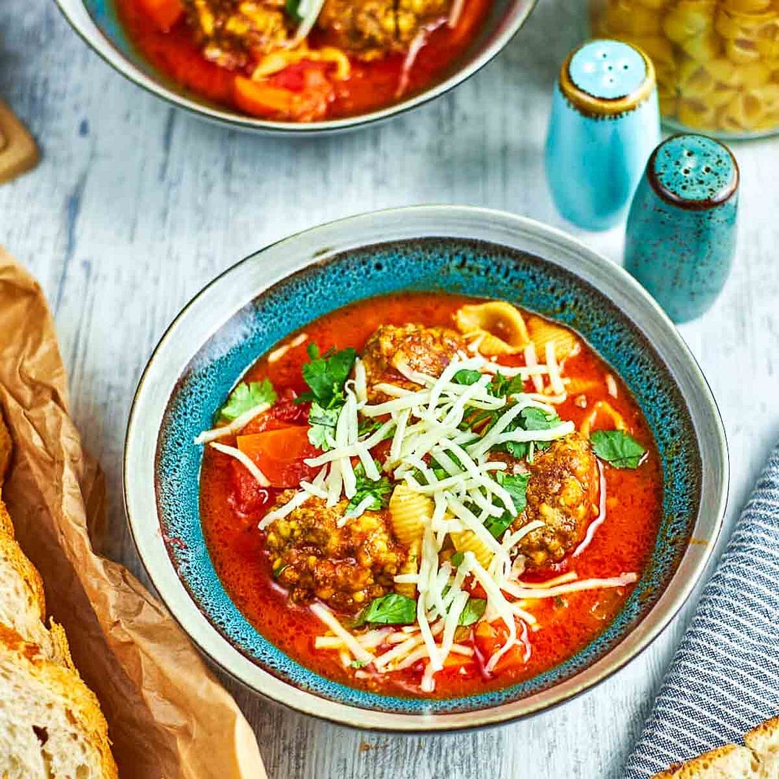 Homemade Italian Meatball Soup