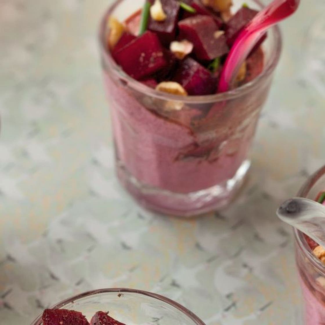 Verrines de betterave et fromage frais