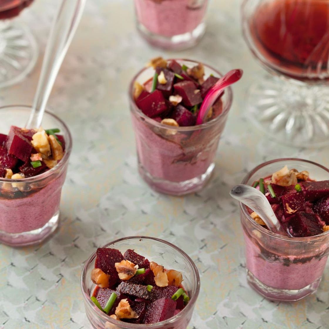 Verrines de betterave et fromage frais