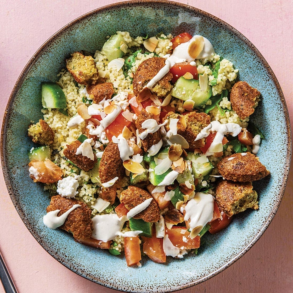 Herby Falafel & Tahini Couscous Bowl