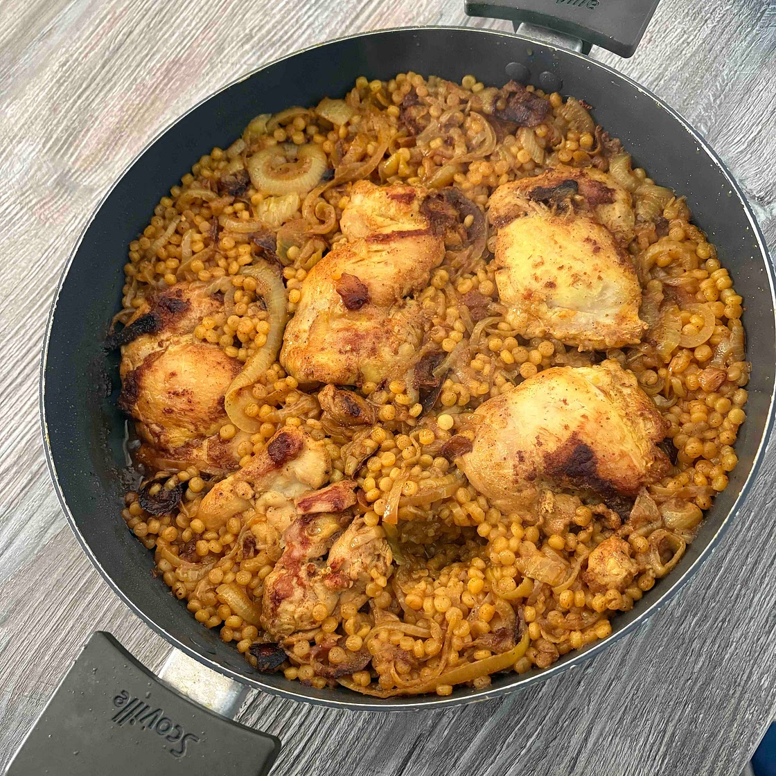 Israeli Giant Couscous with Chicken.