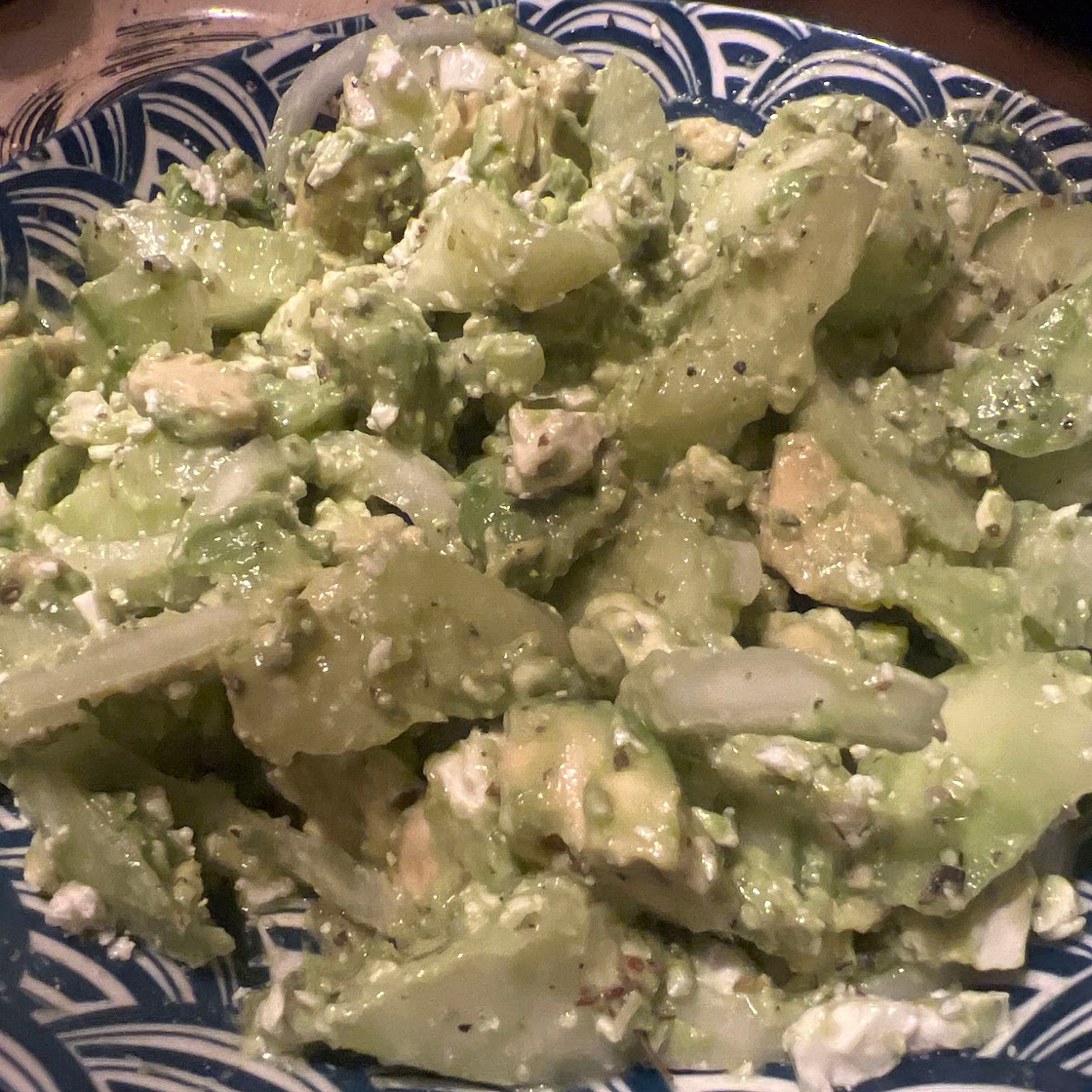 Cucumber Avocado Feta Salad
