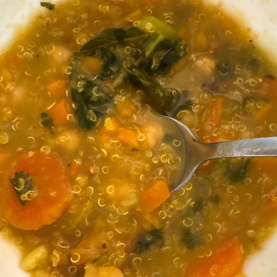 Butternut quinoa kale soup