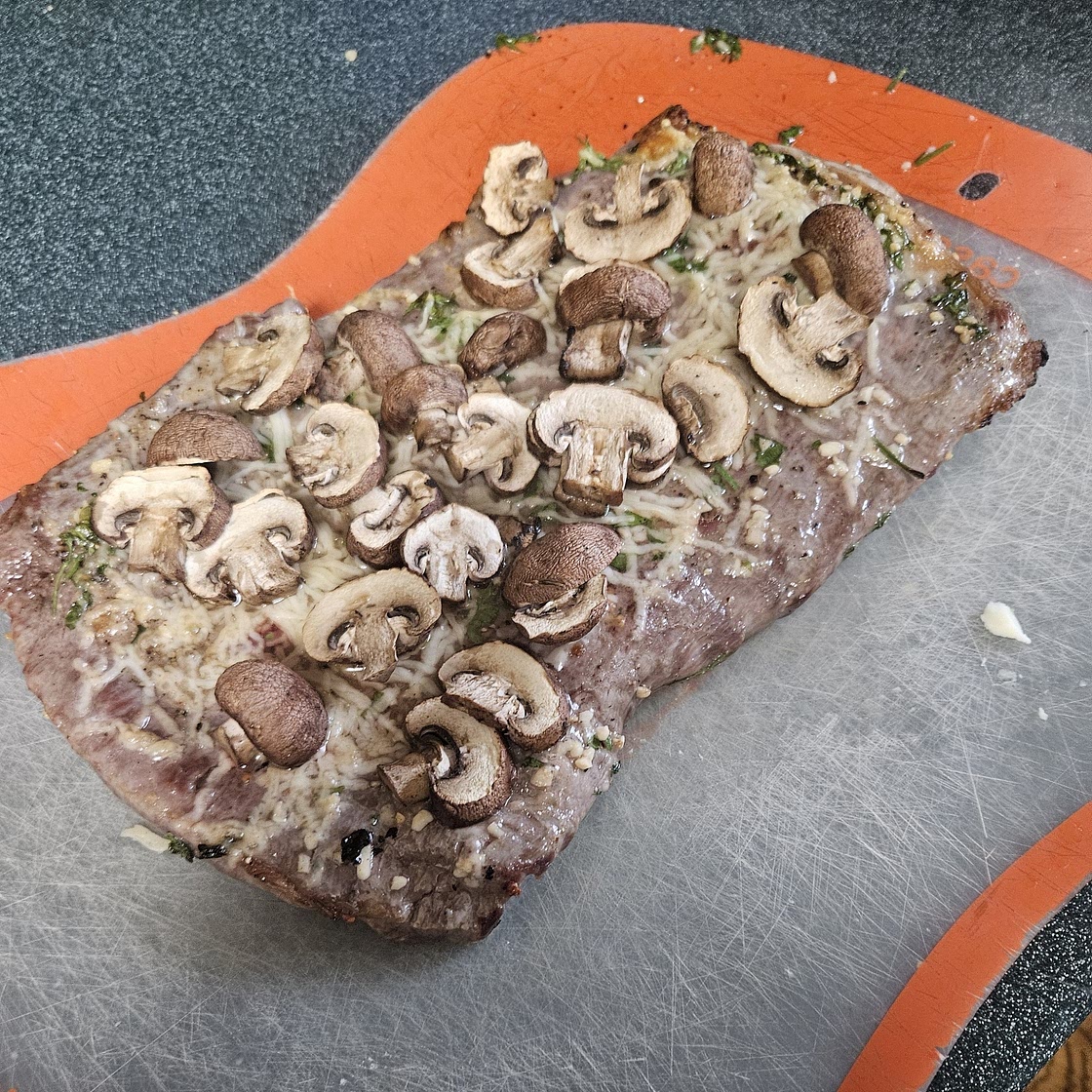 Parmesan Crusted Steak and Potato Sheet Pan Dinner