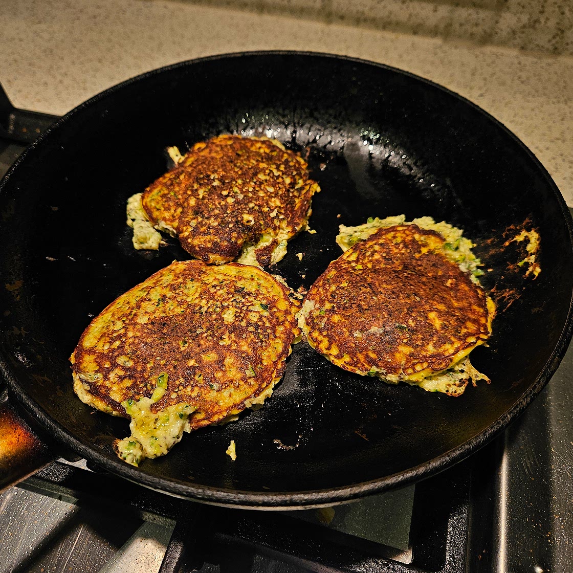 Zucchini Fritters with Peanut Sauce