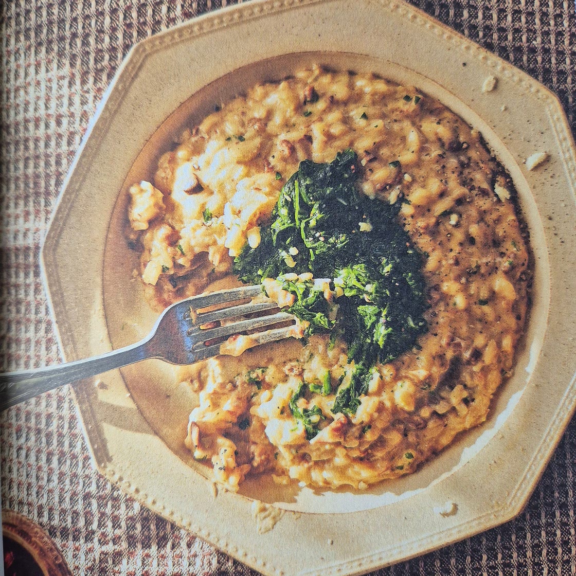 Porcini and spinach risotto