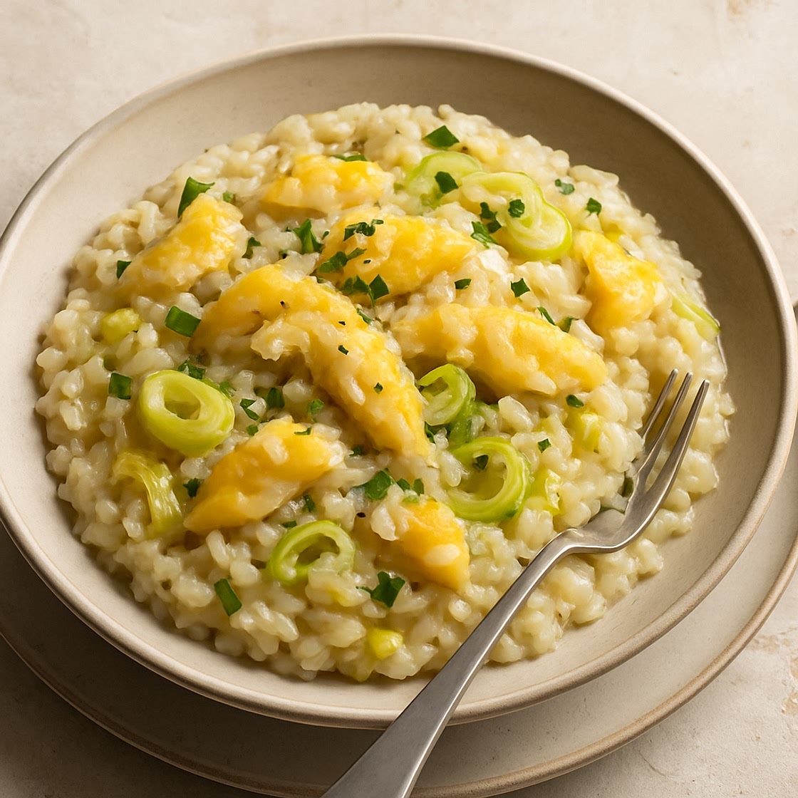 Smoked haddock & leek risotto
