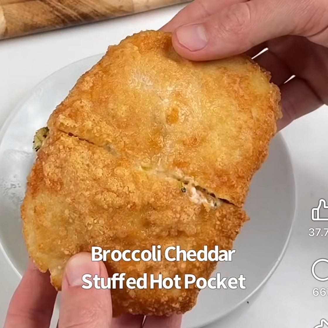 Crispy Broccoli Cheddar Stuffed High Protein Hot Pocket