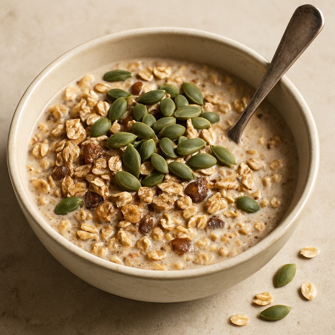 Muesli met pompoenpitten en chai