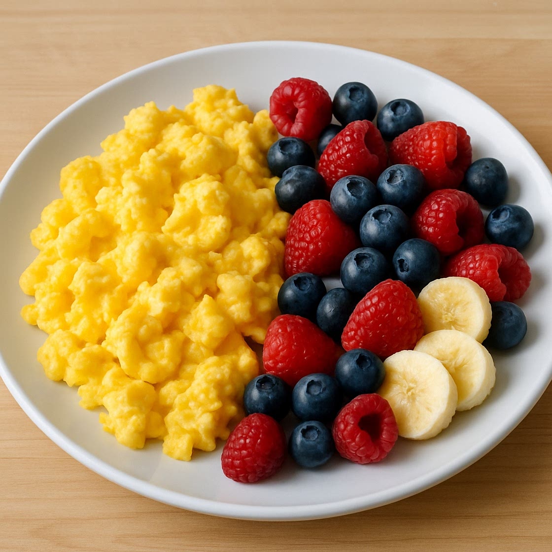 Roerei met fruit