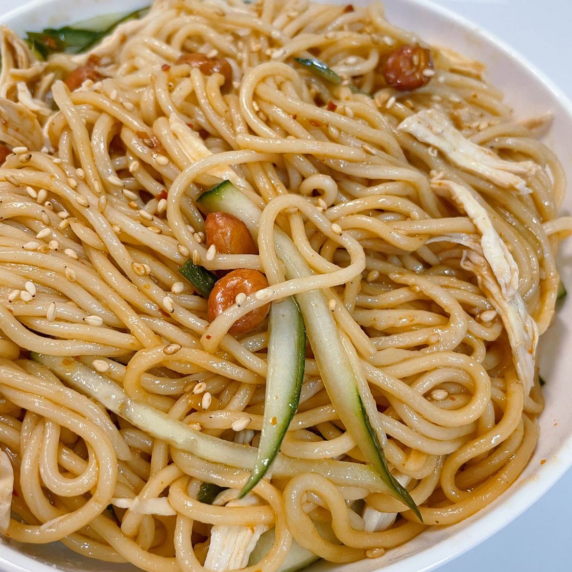 Chinese Cold Noodles with Shredded Chicken