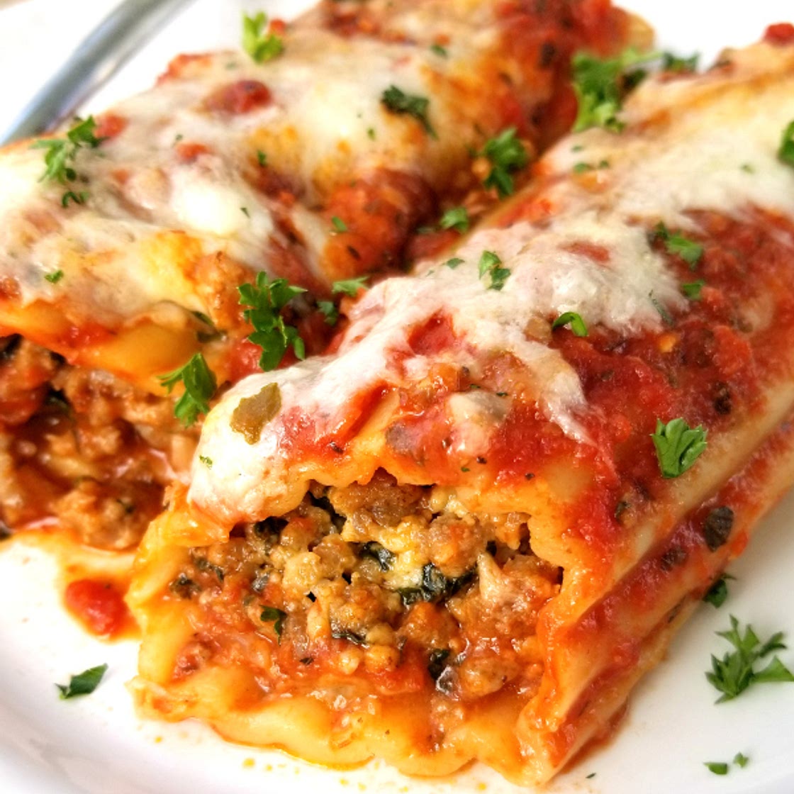Italian Sausage & Cheese Baked Manicotti