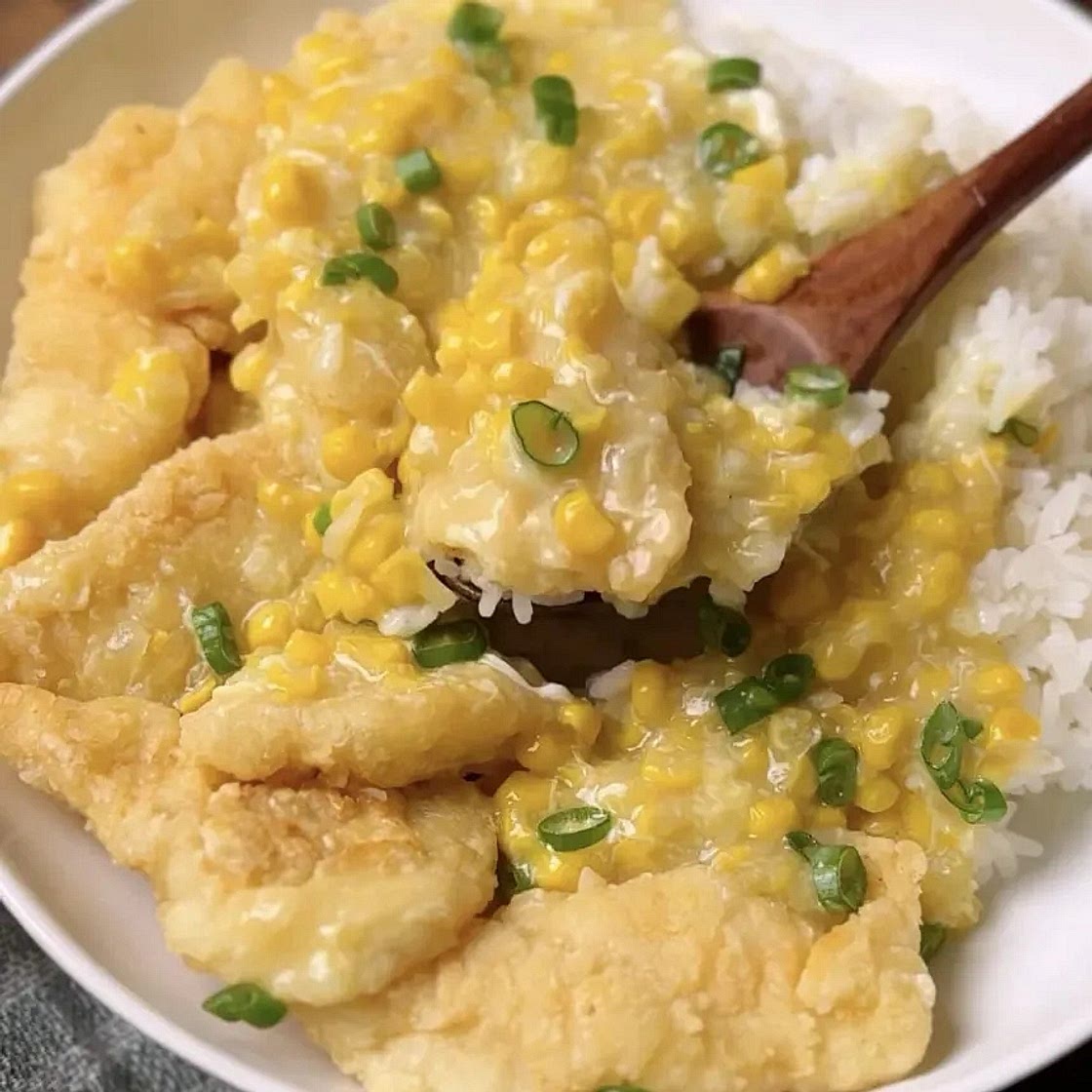 Cantonese Fried Fish with Cream Corn