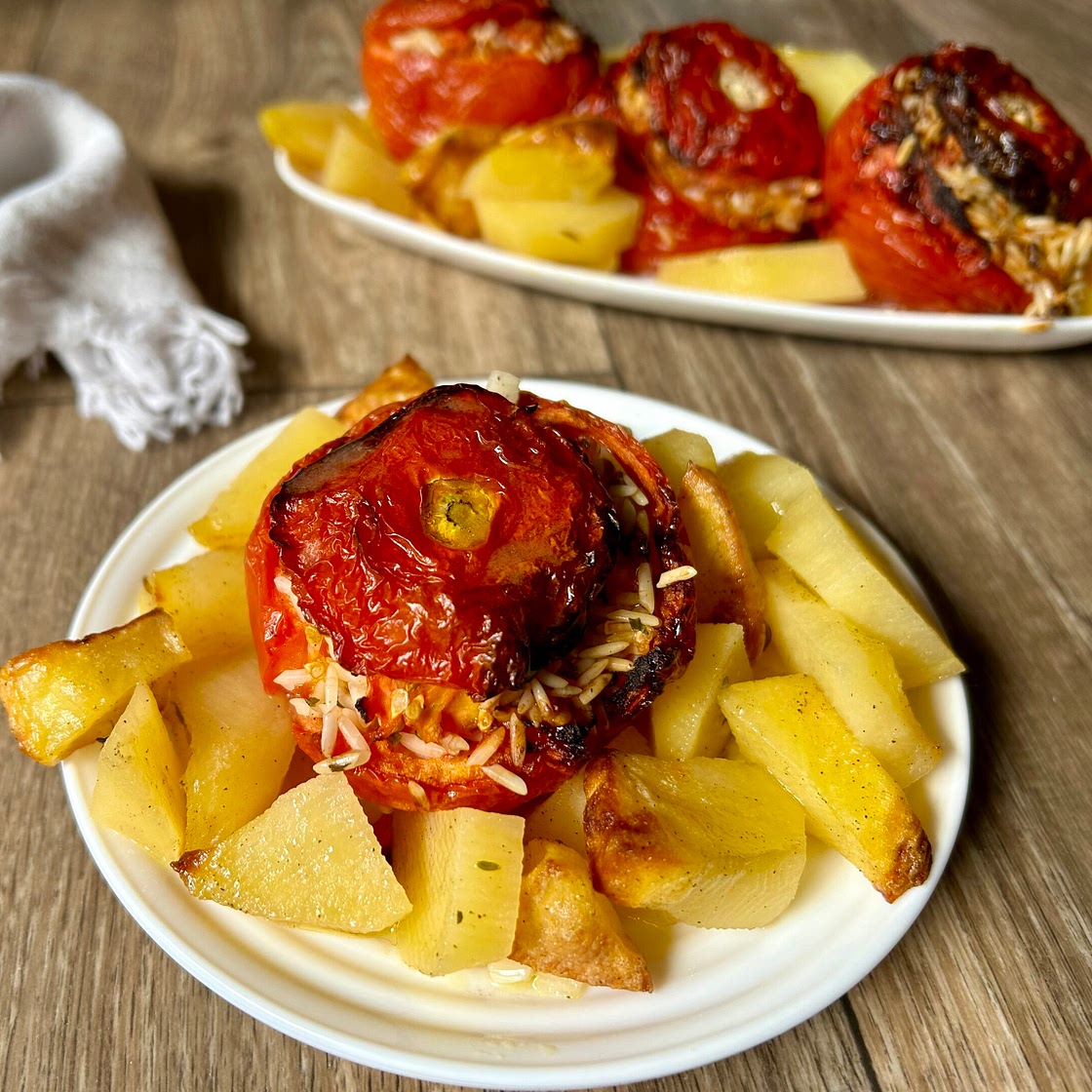 Air Fryer Tomatoes with Rice