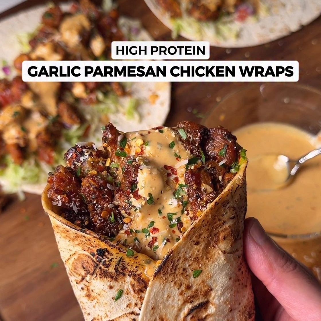Garlic Parmesan Chicken Wraps